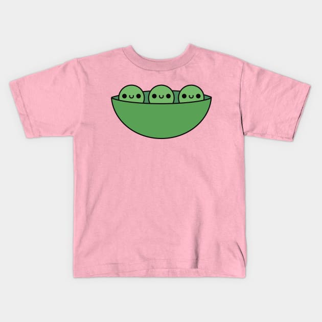 Cute Kawaii Peas In A Pod Kids T-Shirt by KawaiiByDice